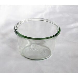 VTG Weck Sturzglas  Glass GREEN Glass Canning Jar Strawberry Logo 5 Weck 370ml